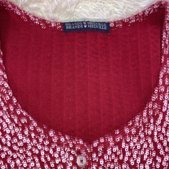 Brandy Melville Button Front Baby Tee - Picture 3 of 5